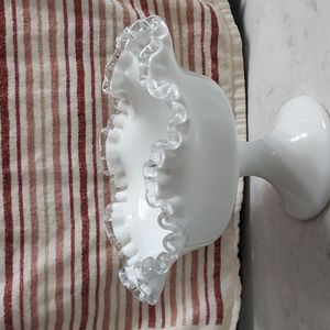 Fenton silver crest bowl with stand